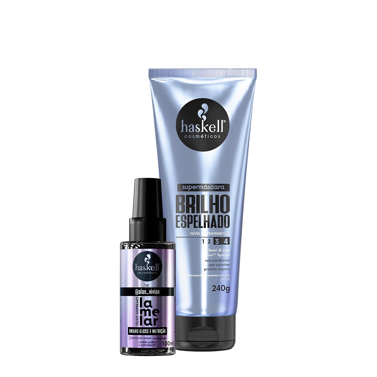 Kit Haskell Supermascara Brilho Espelhado Lamelar Oleo (2 produtos) ÚNICO 1
