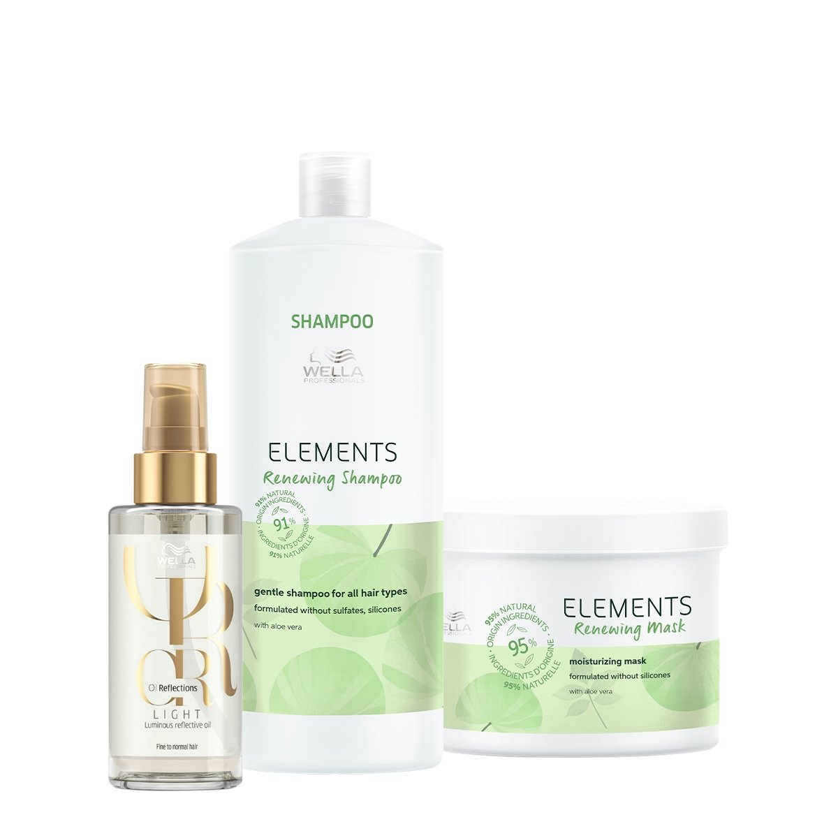Kit Wella Professionals Elements Renewing Dupla de Salao Oil Light (3 produtos) ÚNICO 1