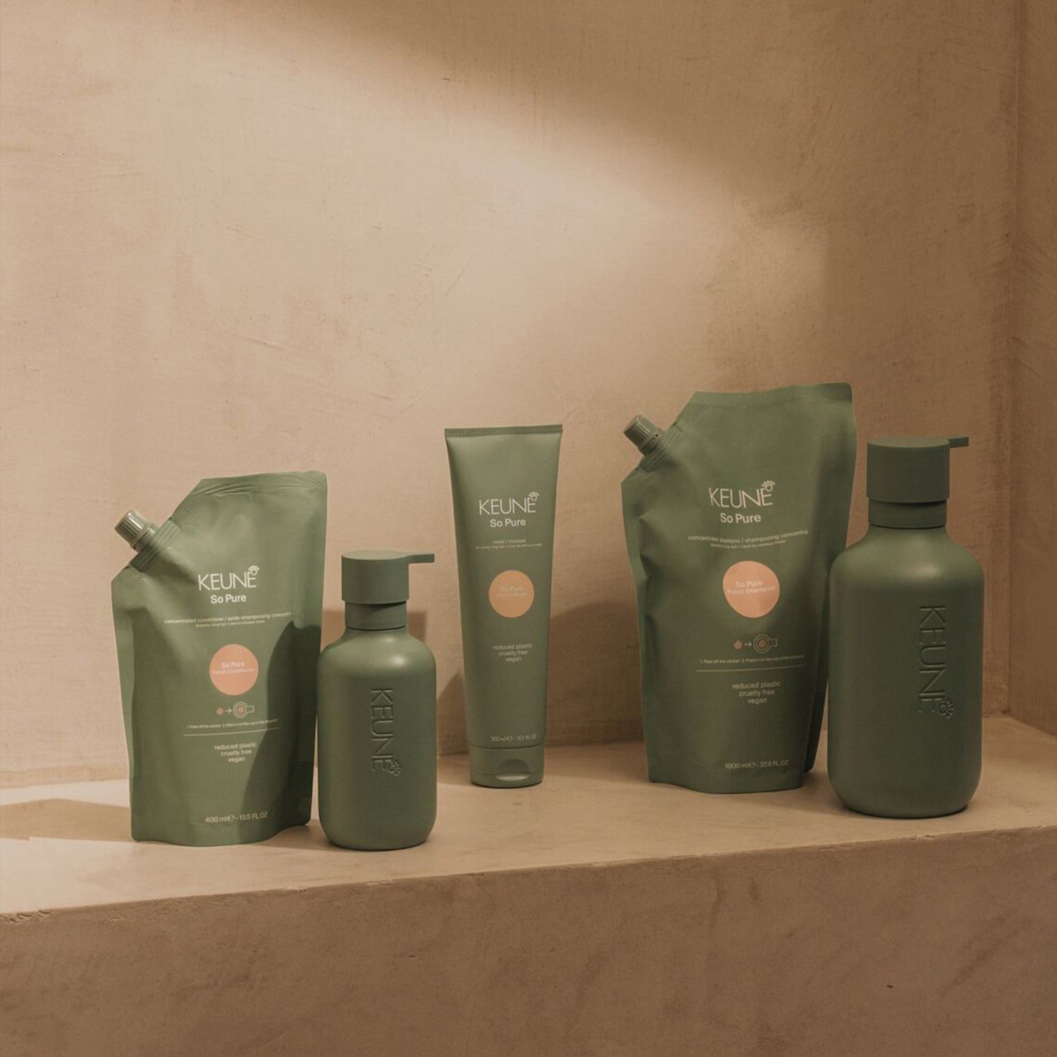 Kit Keune So Pure Polish Shampoo Refil e Dispenser Frasco (2 produtos) ÚNICO 3