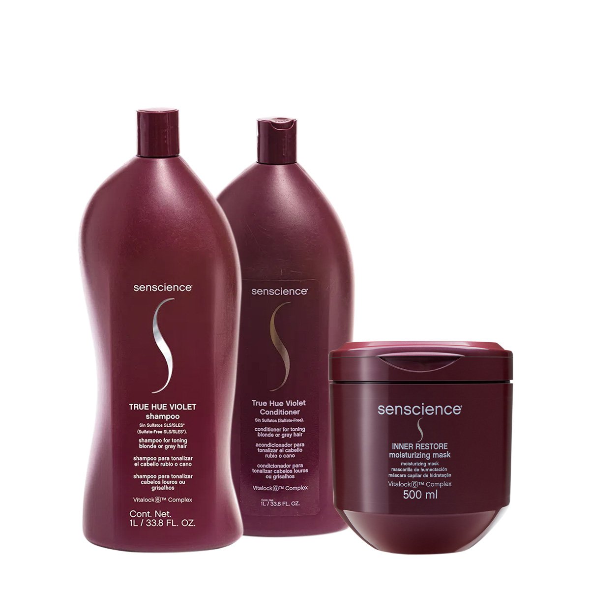 Kit Senscience True Hue Violet Inner Restore Salon Total (3 produtos) ÚNICO 1