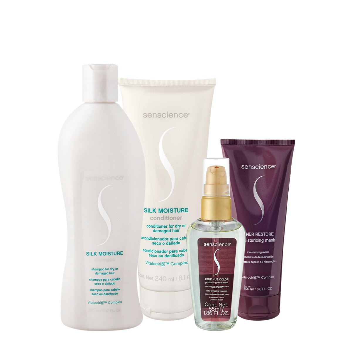 Kit Senscience True Hue Moisture Silk Inner Home Care Oil (4 produtos) ÚNICO 1