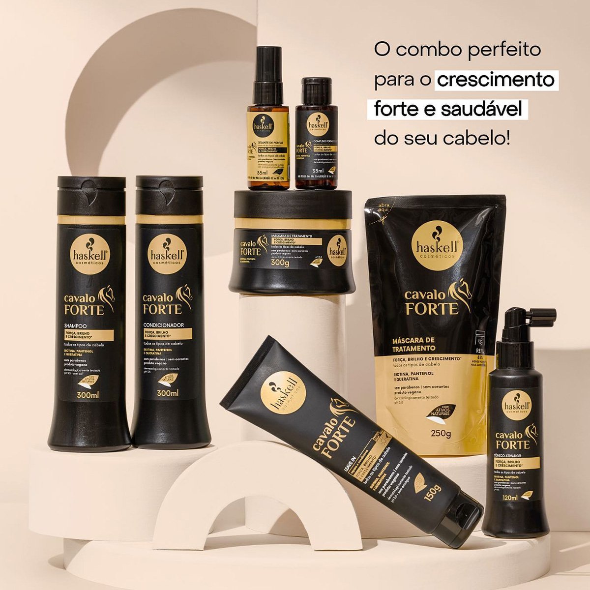 Kit Haskell Cavalo Forte Shampoo Condicionador e Tonico (3 produtos) ÚNICO 4
