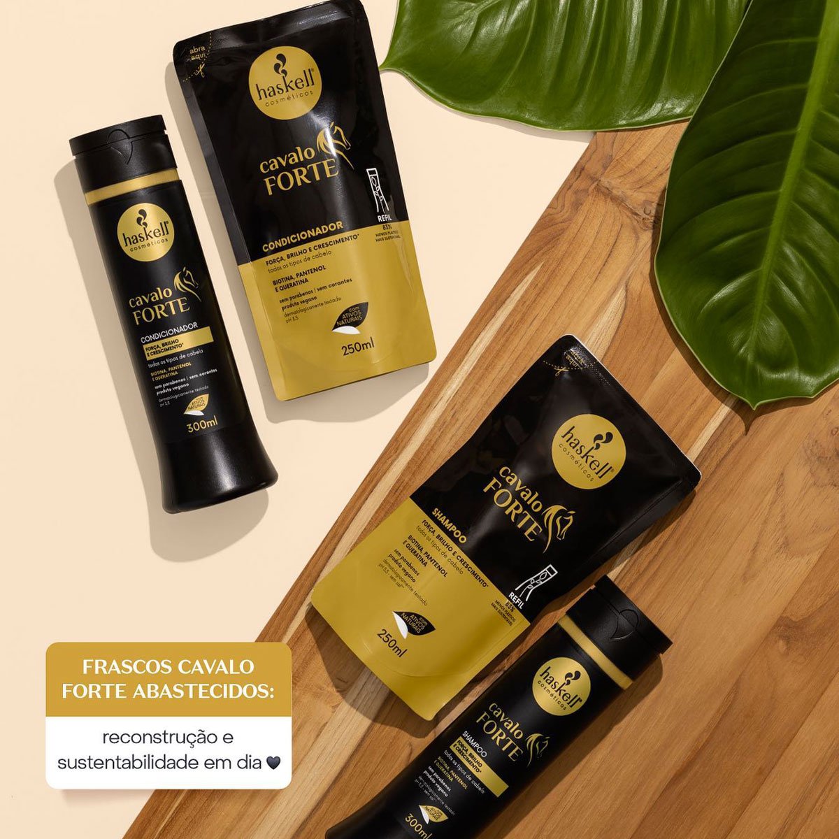 Kit Haskell Cavalo Forte Shampoo Condicionador Mascara e Tonico (4 produtos) ÚNICO 3