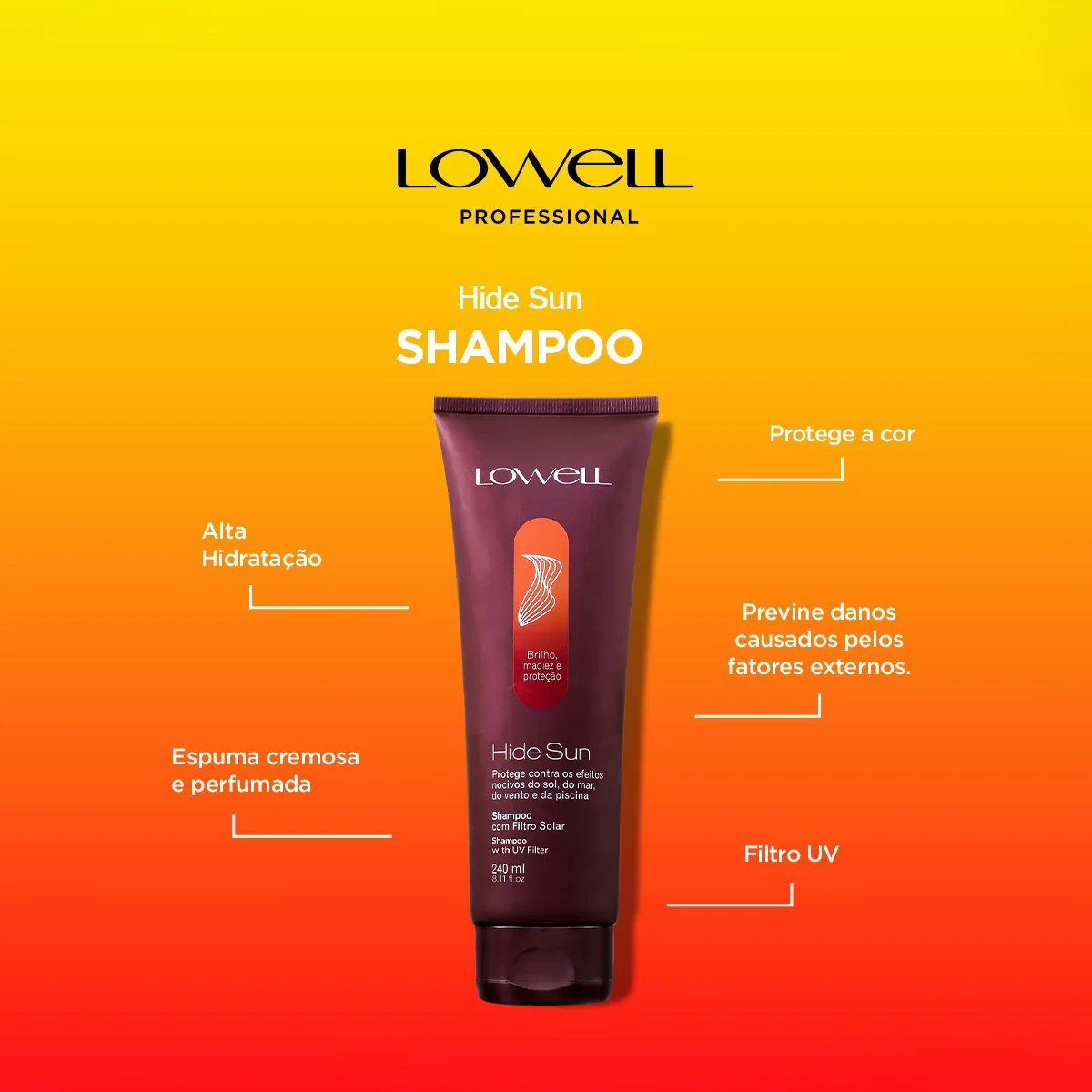 Kit Lowell Hide Sun Shampoo Spray Hidratante (2 produtos) ÚNICO 2