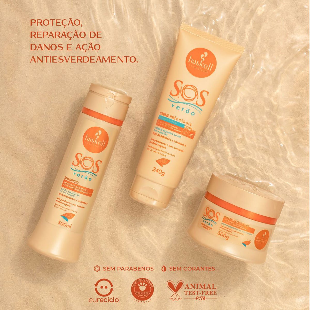 Kit Haskell S.O.S Verao Pos Sol Shampoo Extra (2 unidades) ÚNICO 5