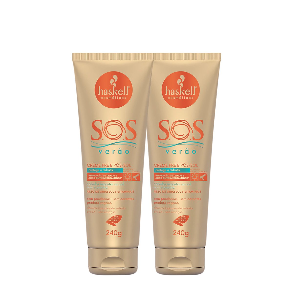 Kit Haskell S.O.S Verao Pos Sol Leave-in Creme Extra (2 unidades)
