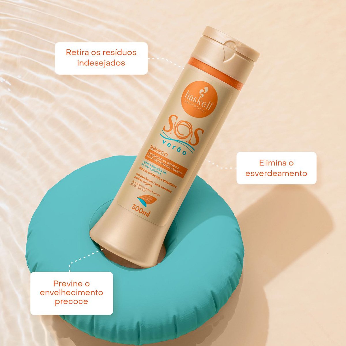 Kit Haskell S.O.S Verao Pre e Pos Sol Shampoo Creme (2 produtos) ÚNICO 2