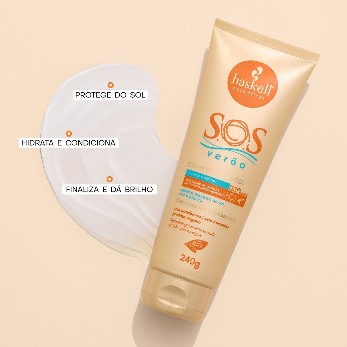 Kit Haskell S.O.S Verao Pre e Pos Sol Shampoo Creme (2 produtos) ÚNICO 3
