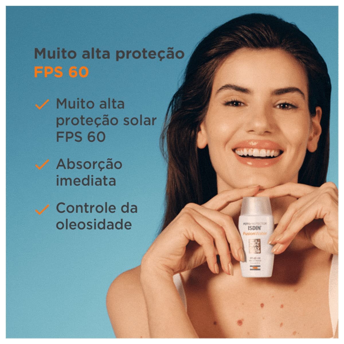 ISDIN Fotoprotector Fusion Water FPS 60 - Protetor Solar Facial 30ml 30ml 3