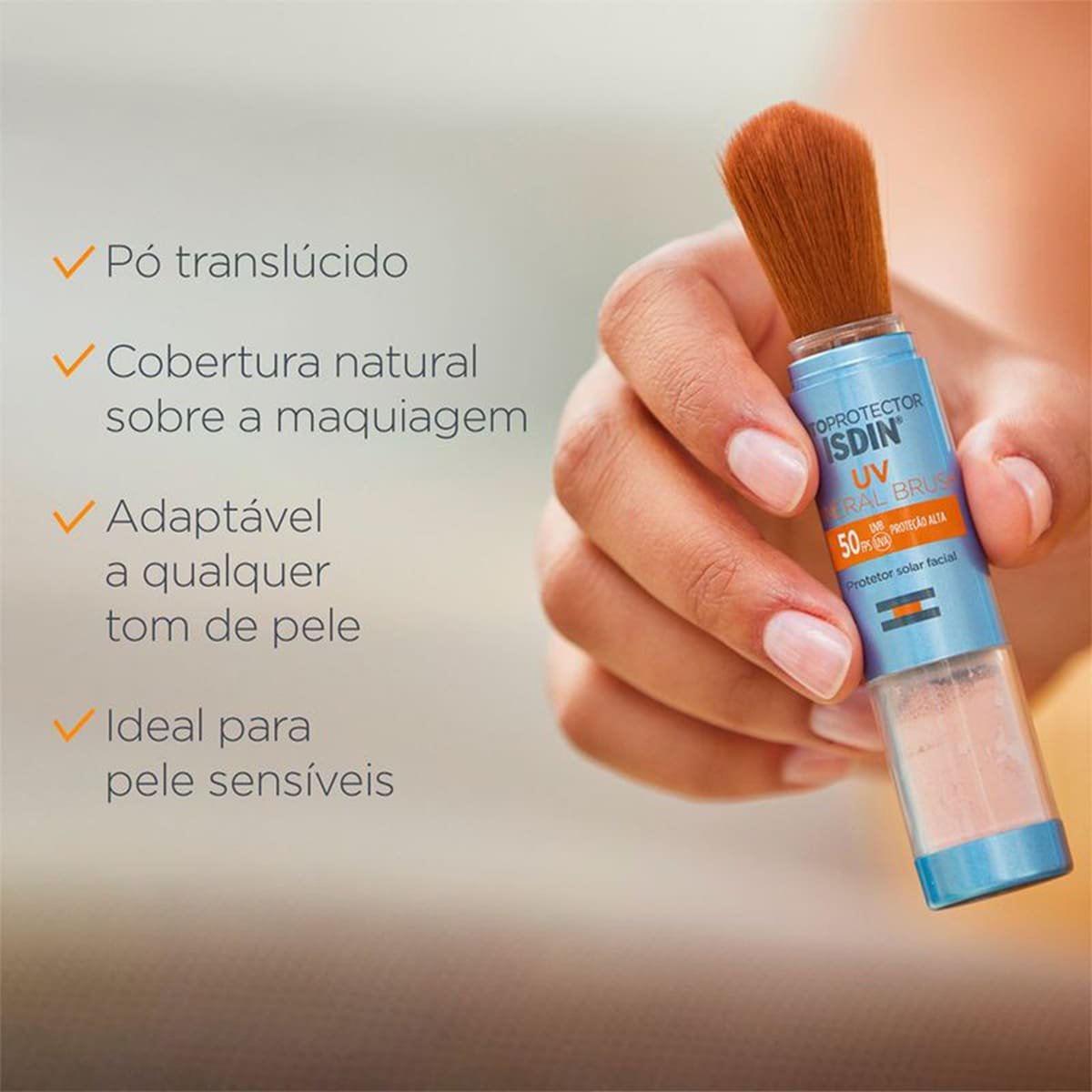 Kit ISDIN Brush Mineral Fotoprotector Fusion Water Protetor Solar (2 produtos) ÚNICO 3