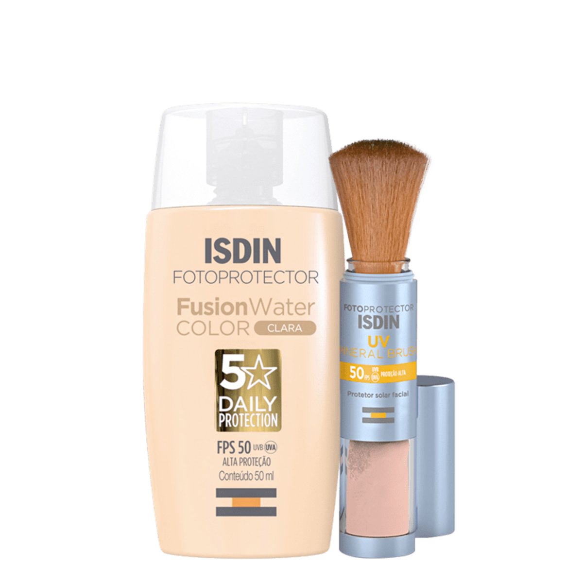 Kit ISDIN Brush Mineral Fusion Water 5 Stars Color Clara (2 produtos) Clara 1