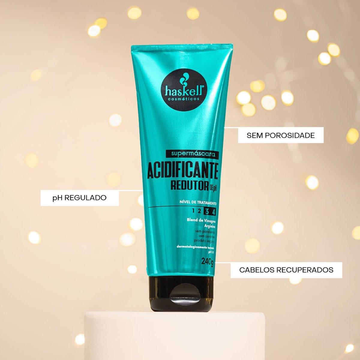 Kit Haskell Acidificante Shampoo+Supermascara+Fluido Reconstrutor (3 produtos) ÚNICO 2