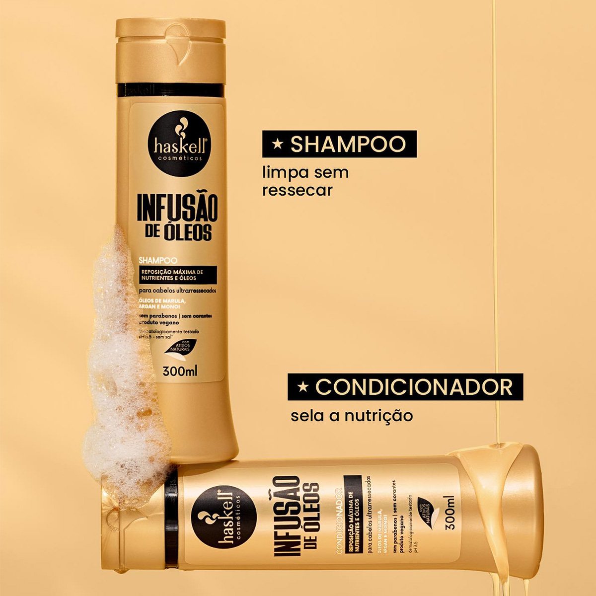 Kit Haskell Infusao de Oleos Shampoo e Mascara (2 produtos) ÚNICO 3