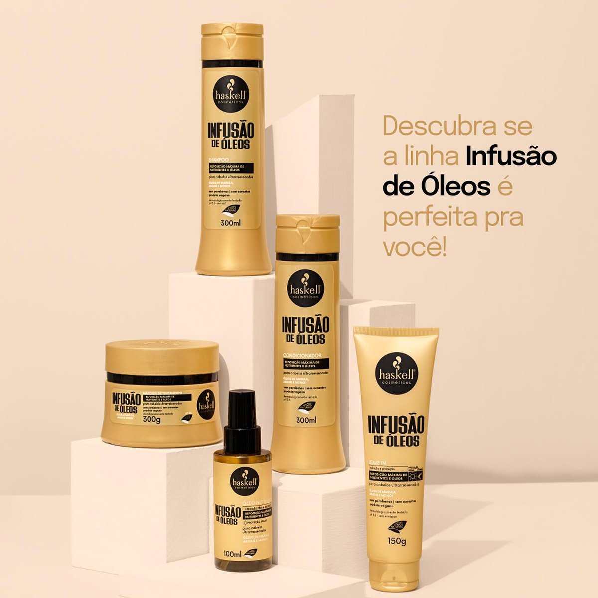 Kit Haskell Infusao de Oleos Shampoo e Mascara (2 produtos) ÚNICO 4