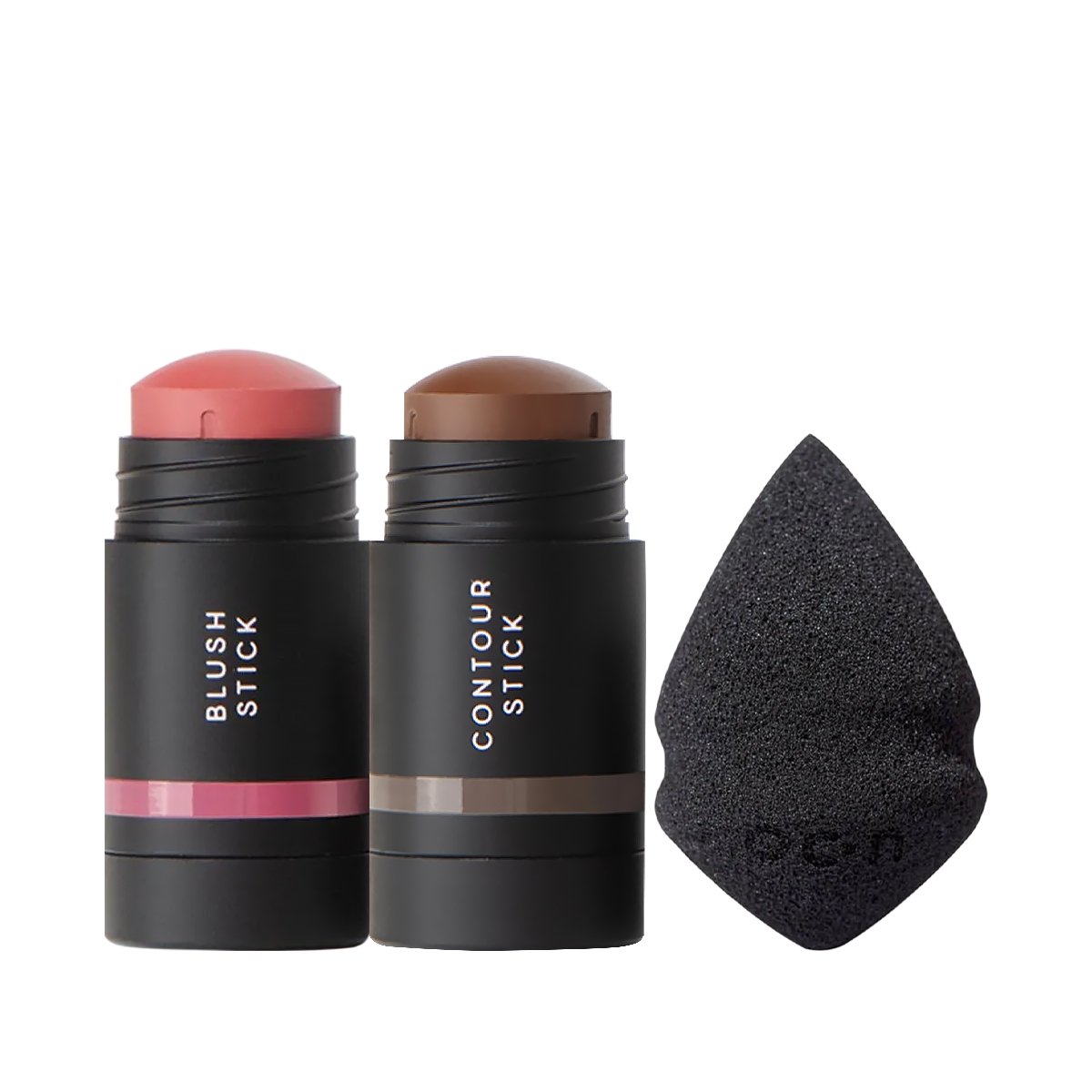 Kit Oceane Edition Mini Blush Pink Stick Contorno Marrom Claro e Esponja de Maquiagem (3 produtos)