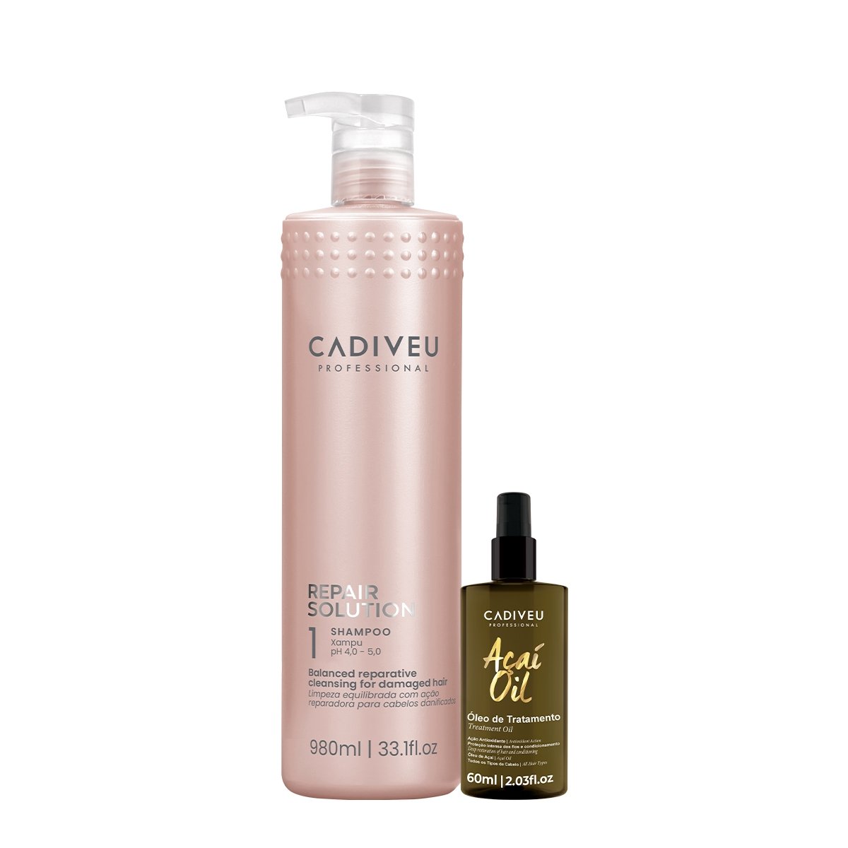 Kit Cadiveu Professional Repair Solution Acai Shampoo Oil 60 (2 produtos) ÚNICO 1