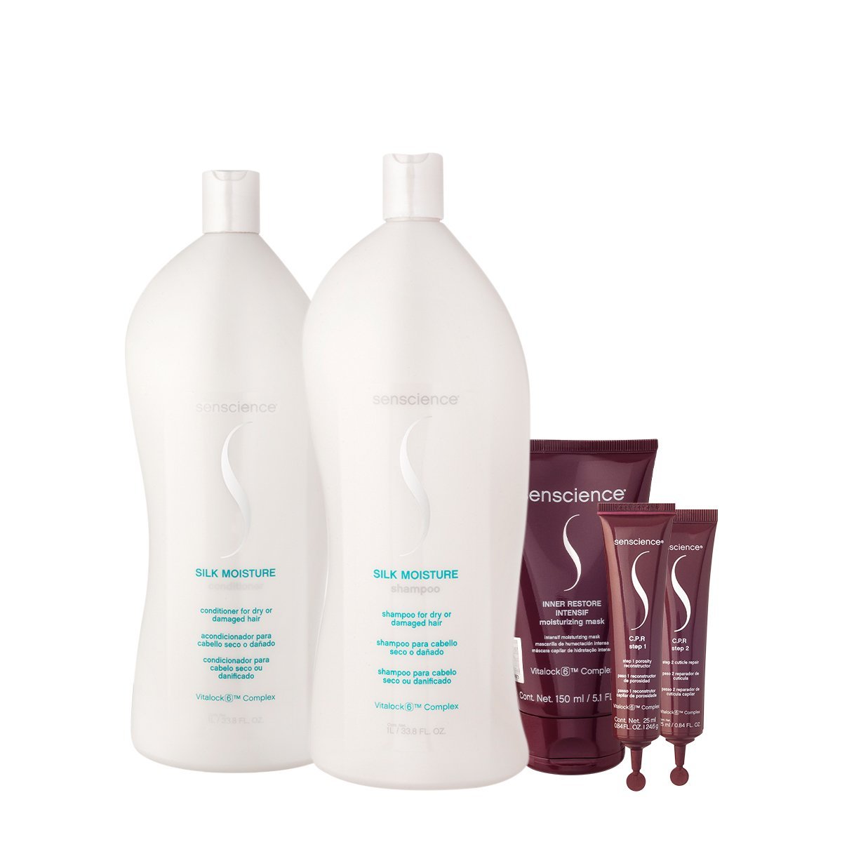 Kit Senscience Silk Moisture Intensif CPR Salon Total 150 Ampola (5 produtos)