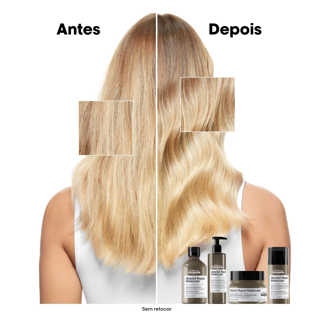Kit LOreal Professionnel Absolut Repair Molecular Shampoo 300 Mascara (2 produtos) ÚNICO 4