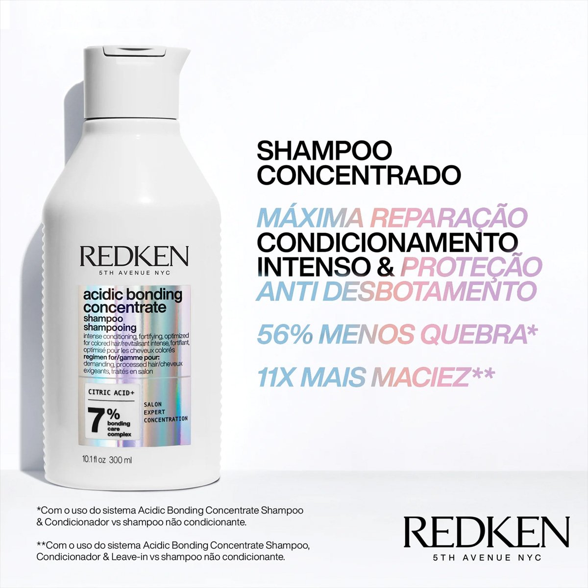 Kit Redken Acidic Bonding Concentrate Shampoo 300 Extra (2 unidades) ÚNICO 2