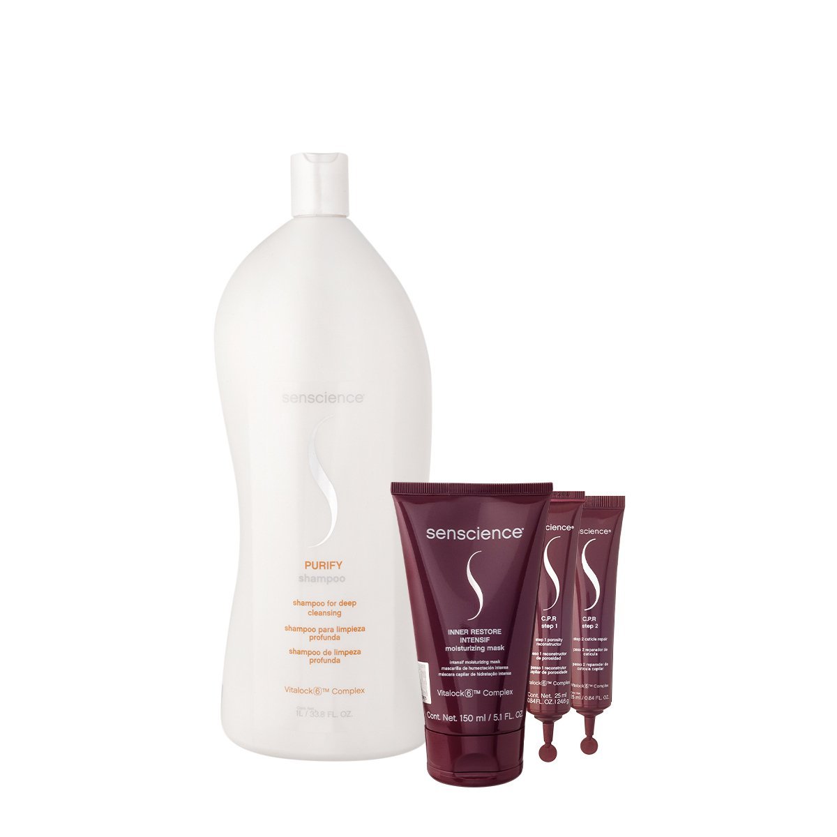 Kit Senscience Purify Shampoo Intensif Mascara e C.P.R. Ampola (3 produtos)