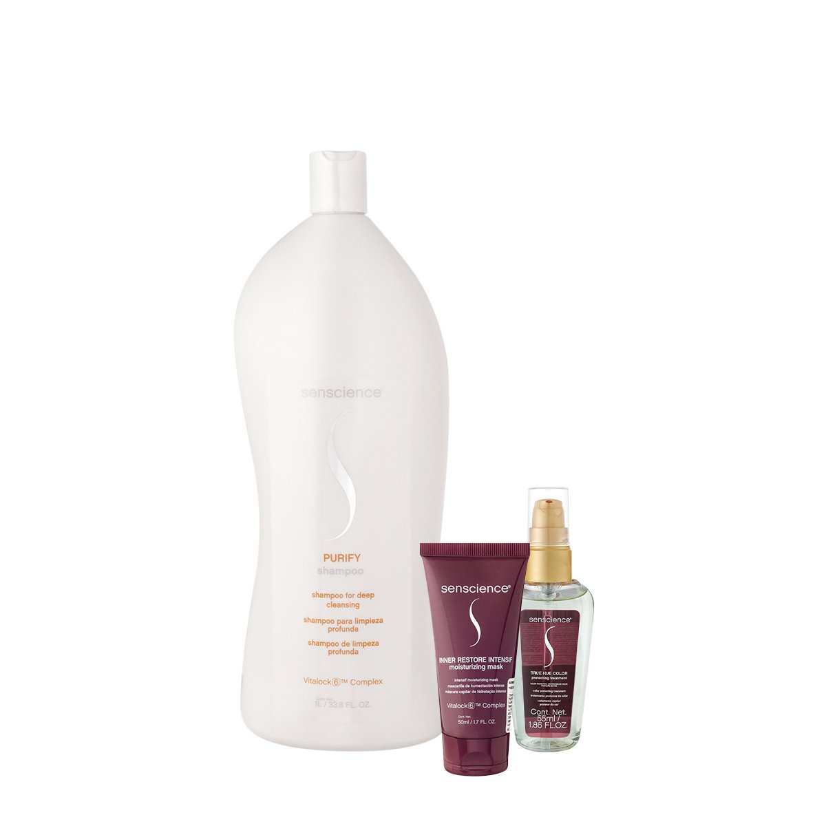 Kit Senscience Purify Shampoo Intensif Mascara True Hue Oleo (3 produtos) ÚNICO 1