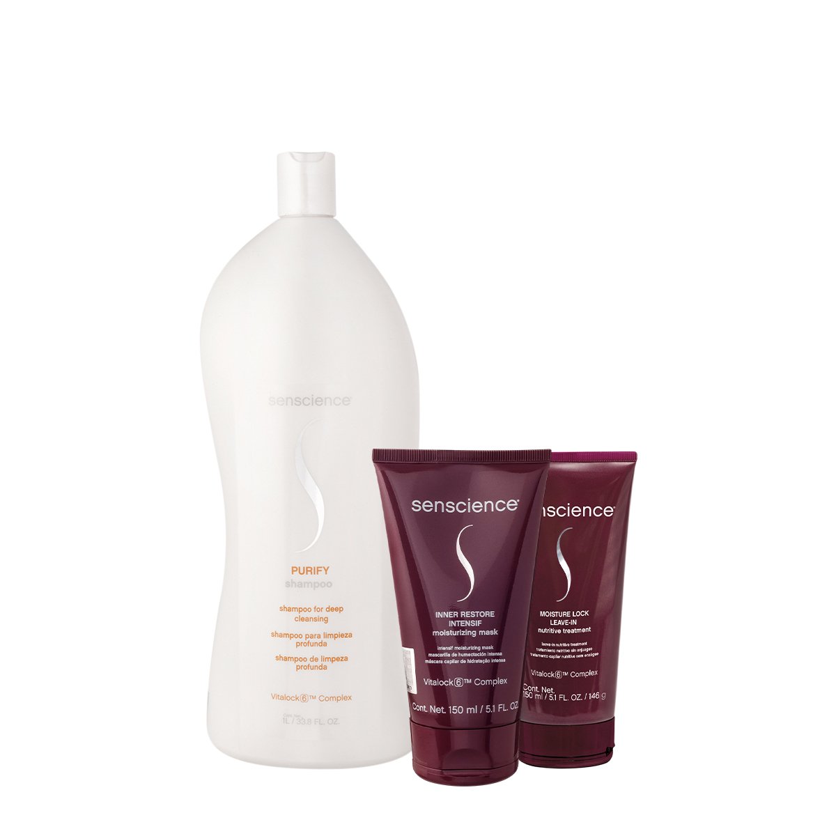Kit Senscience Purify Shampoo Intensif Mascara e Mostuire Leave-in (3 produtos) ÚNICO 1