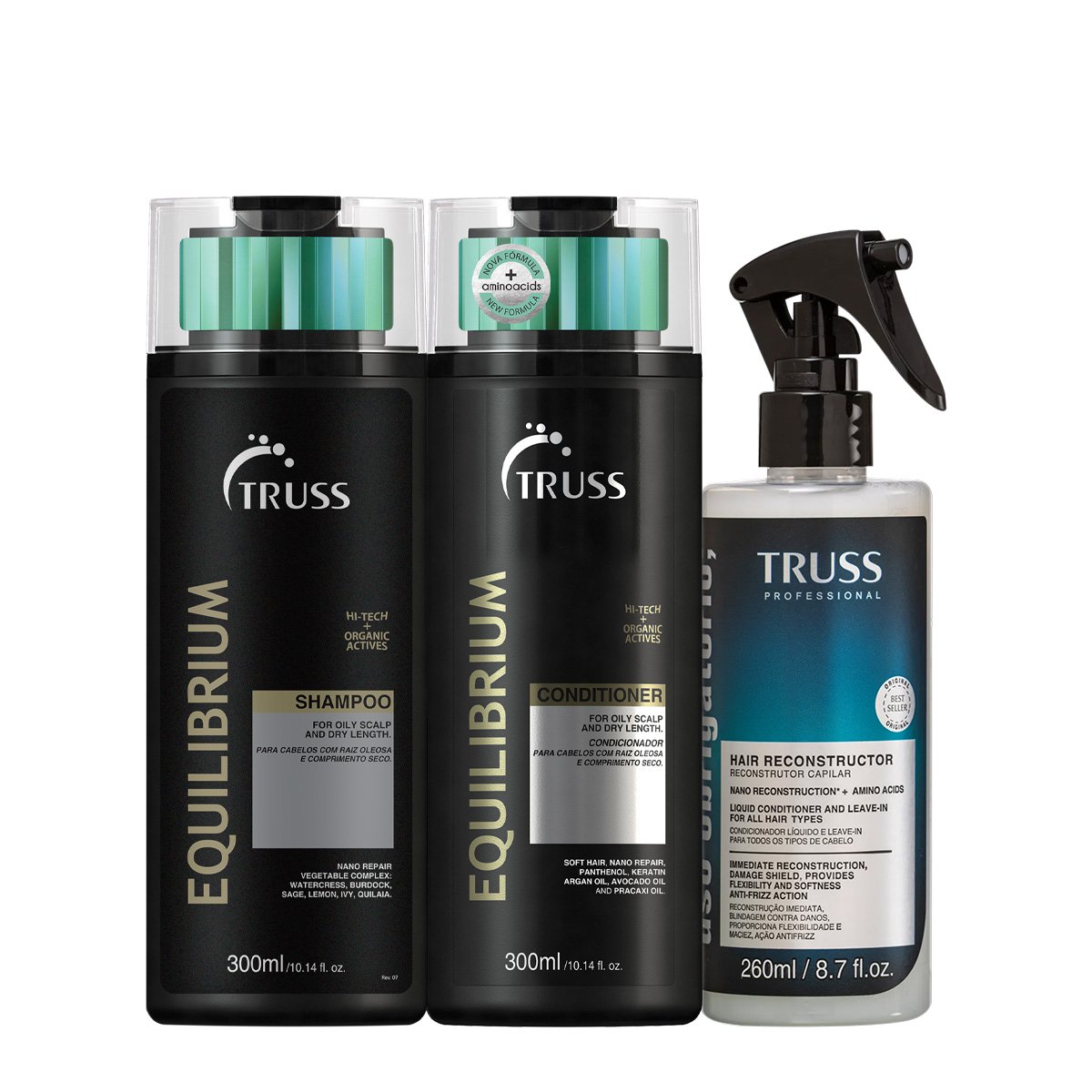 Kit Truss Equilibrium Uso Obrigatorio Duo Reconstrutor Liquido (3 produtos)