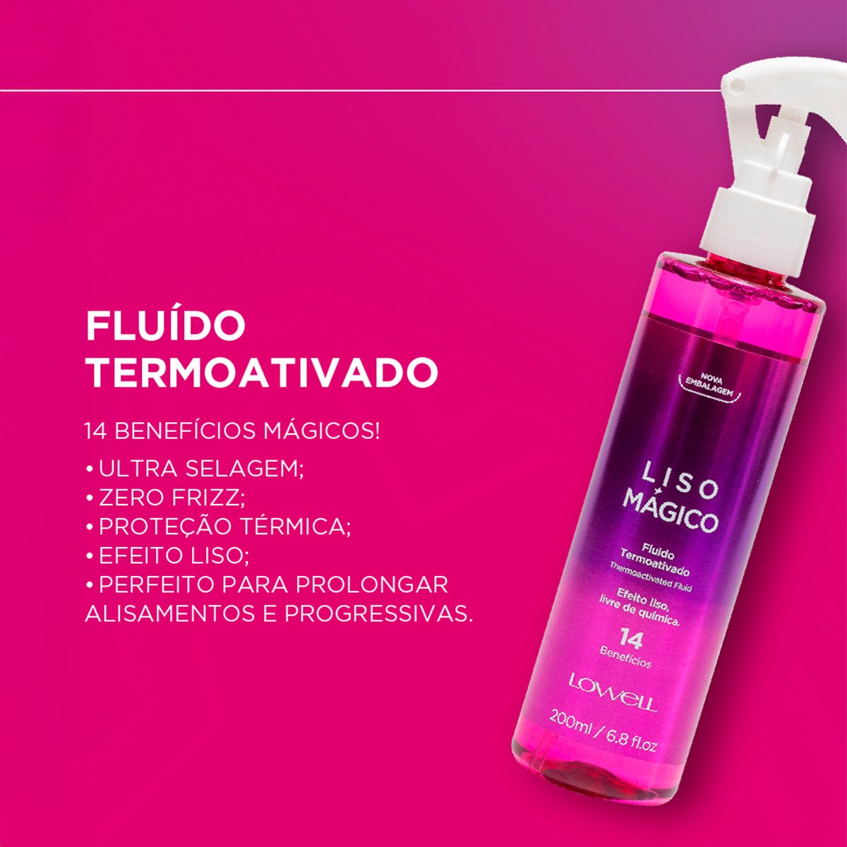 Kit Lowell Liso Magico Duo Fluido (3 produtos) ÚNICO 3