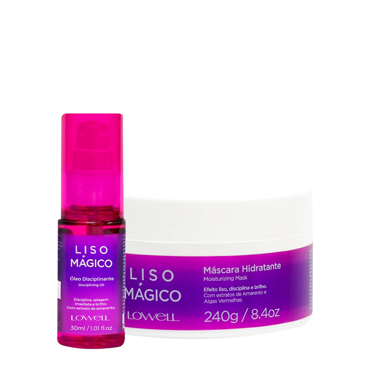 Kit Lowell Liso Magico Mascara Oil (2 produtos) ÚNICO