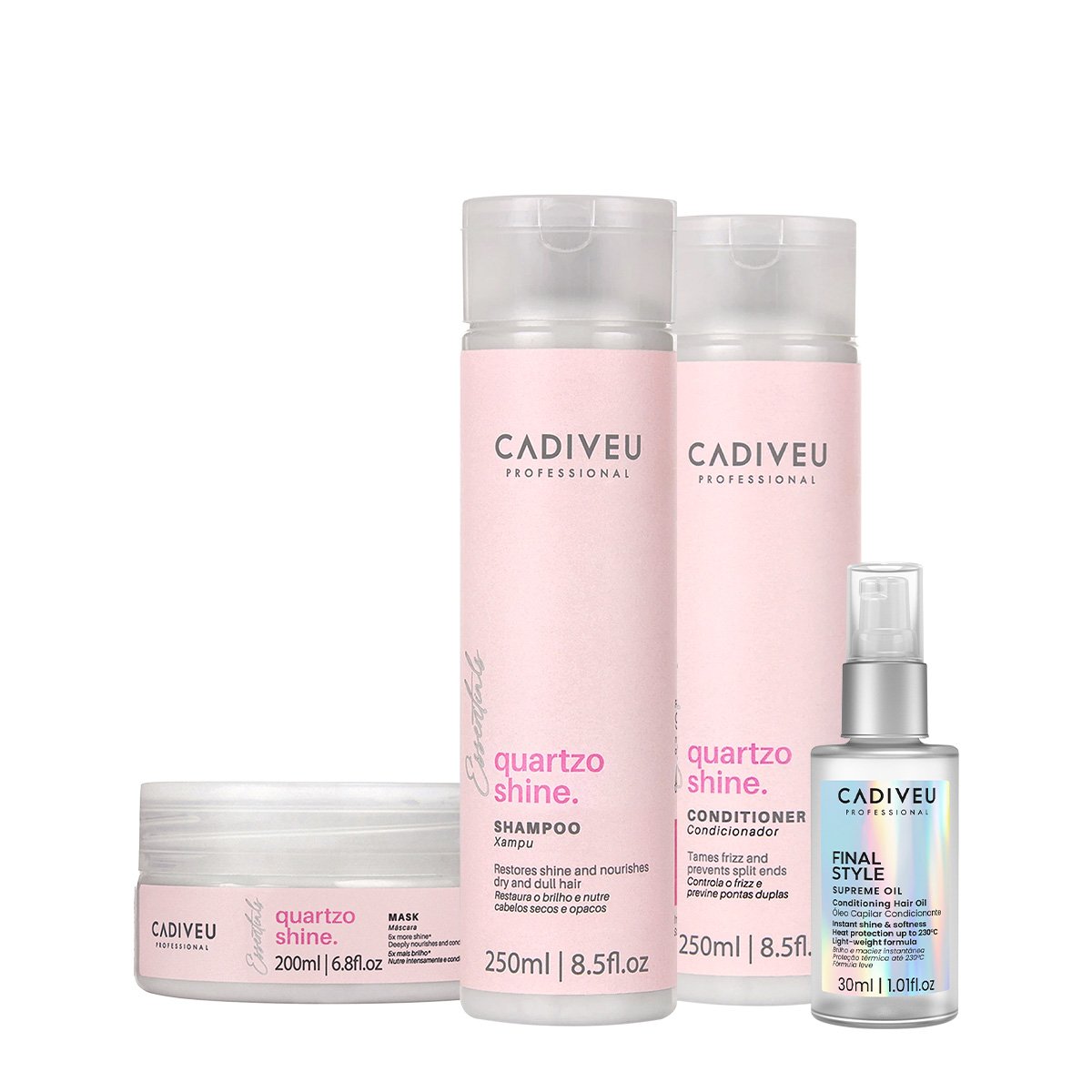 Kit Cadiveu Professional Quartzo Shine Home Care e Final Style Oil (4 produtos)
