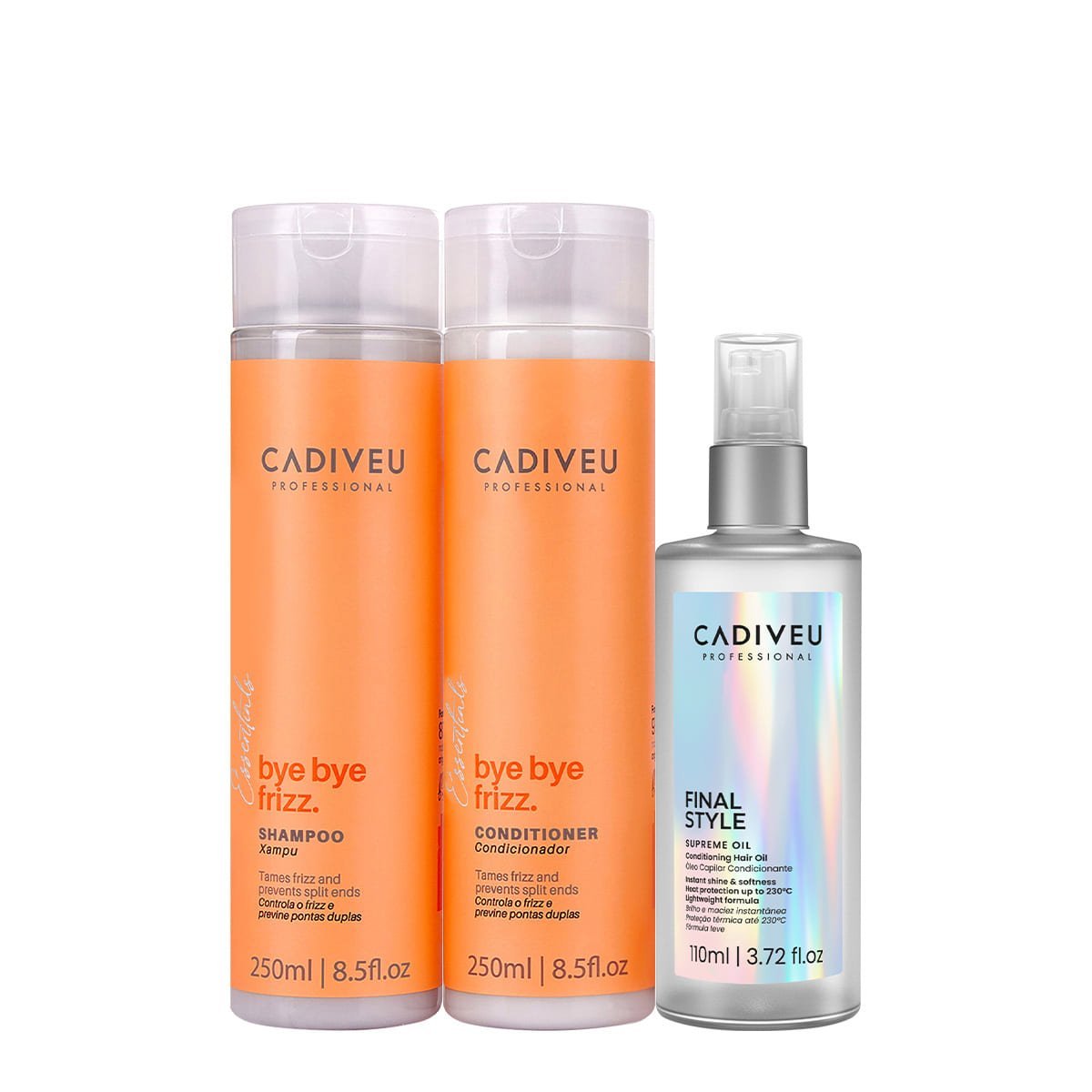 Kit Cadiveu Professional Bye Bye Frizz Duo e Final Style Oil G (3 produtos) ÚNICO 1