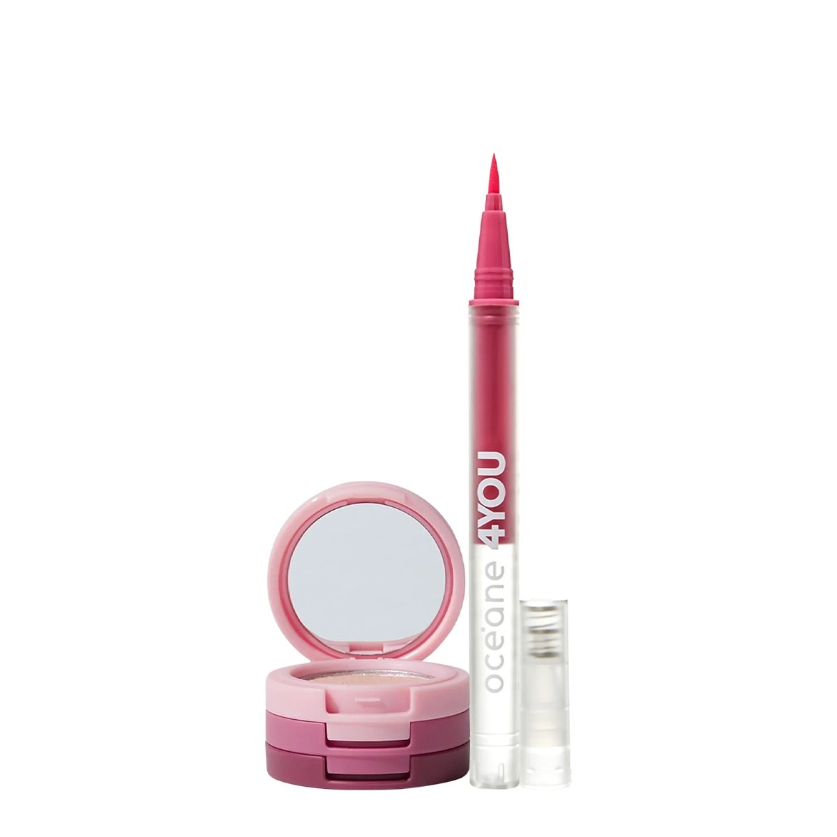 Kit Oceane 4you Sombra Rose Sparkle Caneta Delineadora Color Neon Pink (2 produtos) Multicores 1
