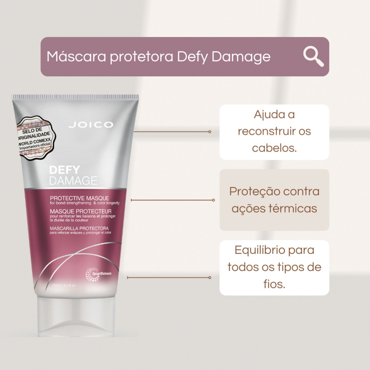 Kit Joico Defy Damage Protective Shampoo Mascara Leave-in 100 (3 produtos) ÚNICO 2