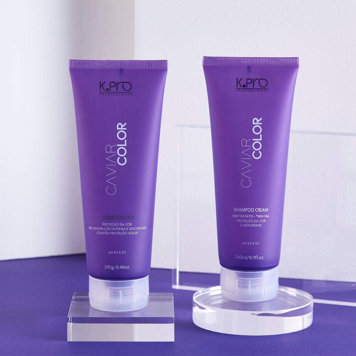 Kit K.Pro Professional Caviar Color Shampoo Condicionador Spray Leave-in e Tratamento Reconstrutor (4 produtos) ÚNICO 2