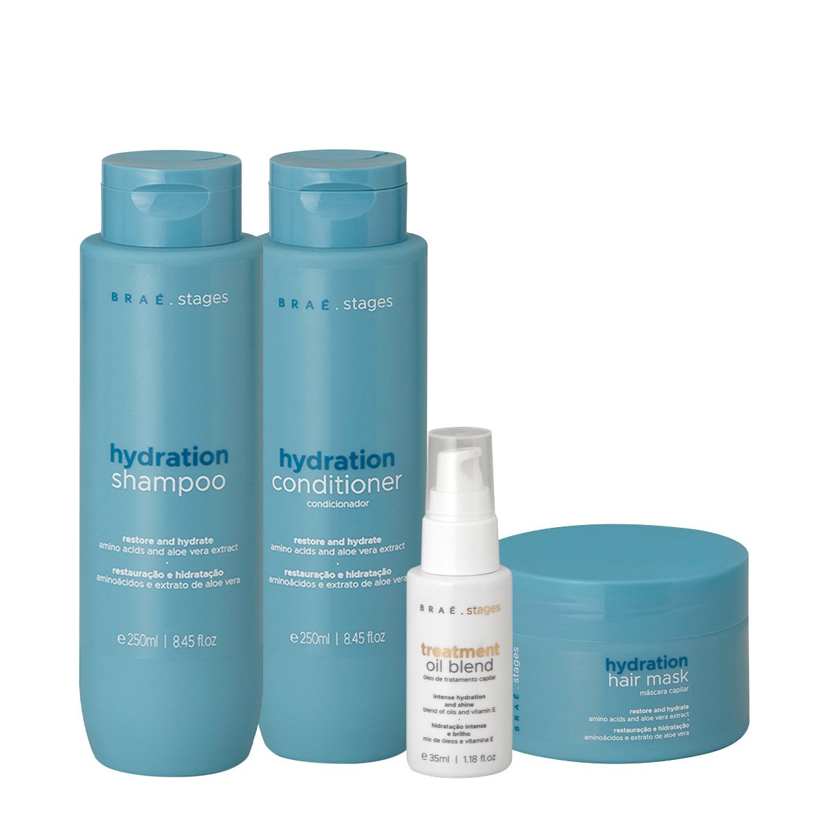 Kit Brae Stages Hydration Home Care Oil (4 produtos) ÚNICO 1
