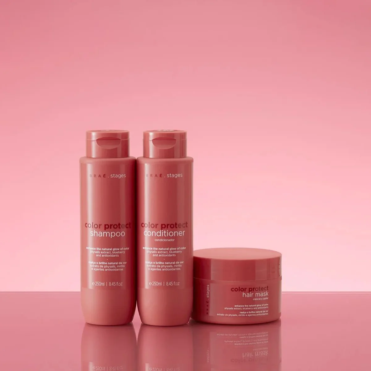 Kit Brae Stages Color Protect Shampoo Mascara Leave-in (3 produtos) ÚNICO 3