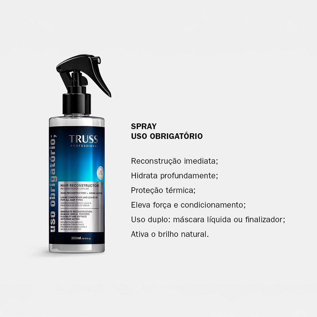 Kit Truss Uso Obrigatorio - Tratamento Liquido Reconstrutor 260ml (2 Unidades) ÚNICO 3