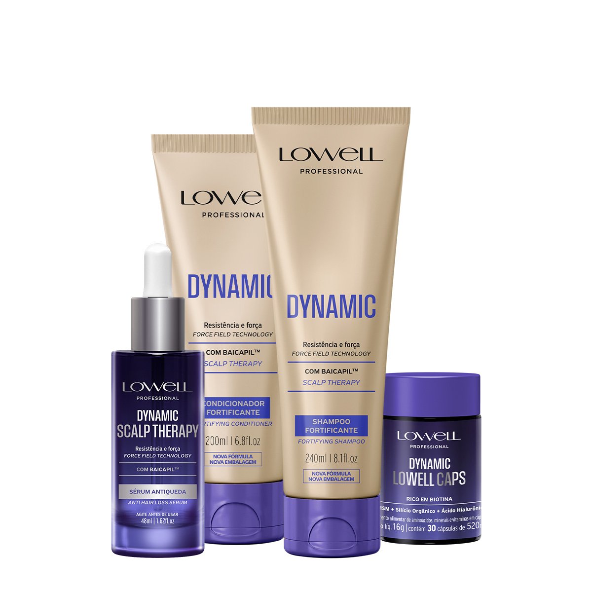 Kit Lowell Dynamic Scalp Therapy Duo Serum Caps (4 produtos) ÚNICO 1