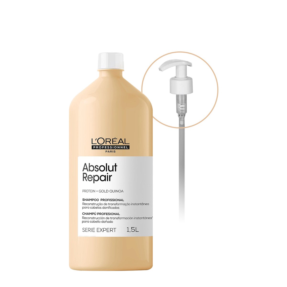 Kit LOreal Professionnel Absolut Repair Gold Shampoo Valvula Pump (2 produtos)