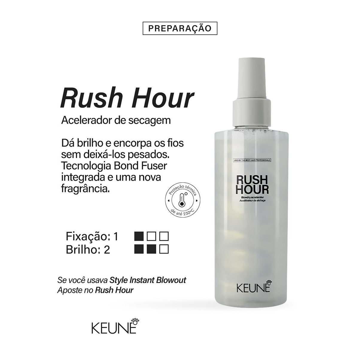 Keune Style Rush Hour - Spray Acelerador de Secagem 200ml 200ml 2