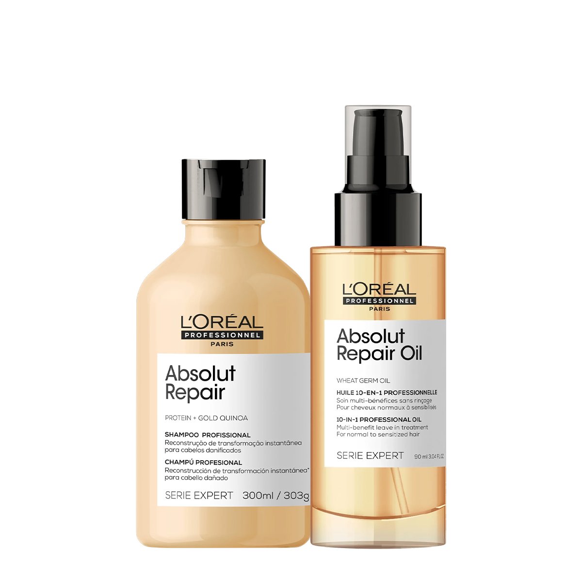 Kit LOreal Professionnel Absolut Repair Gold Shampoo Oil (2 produtos) ÚNICO 1