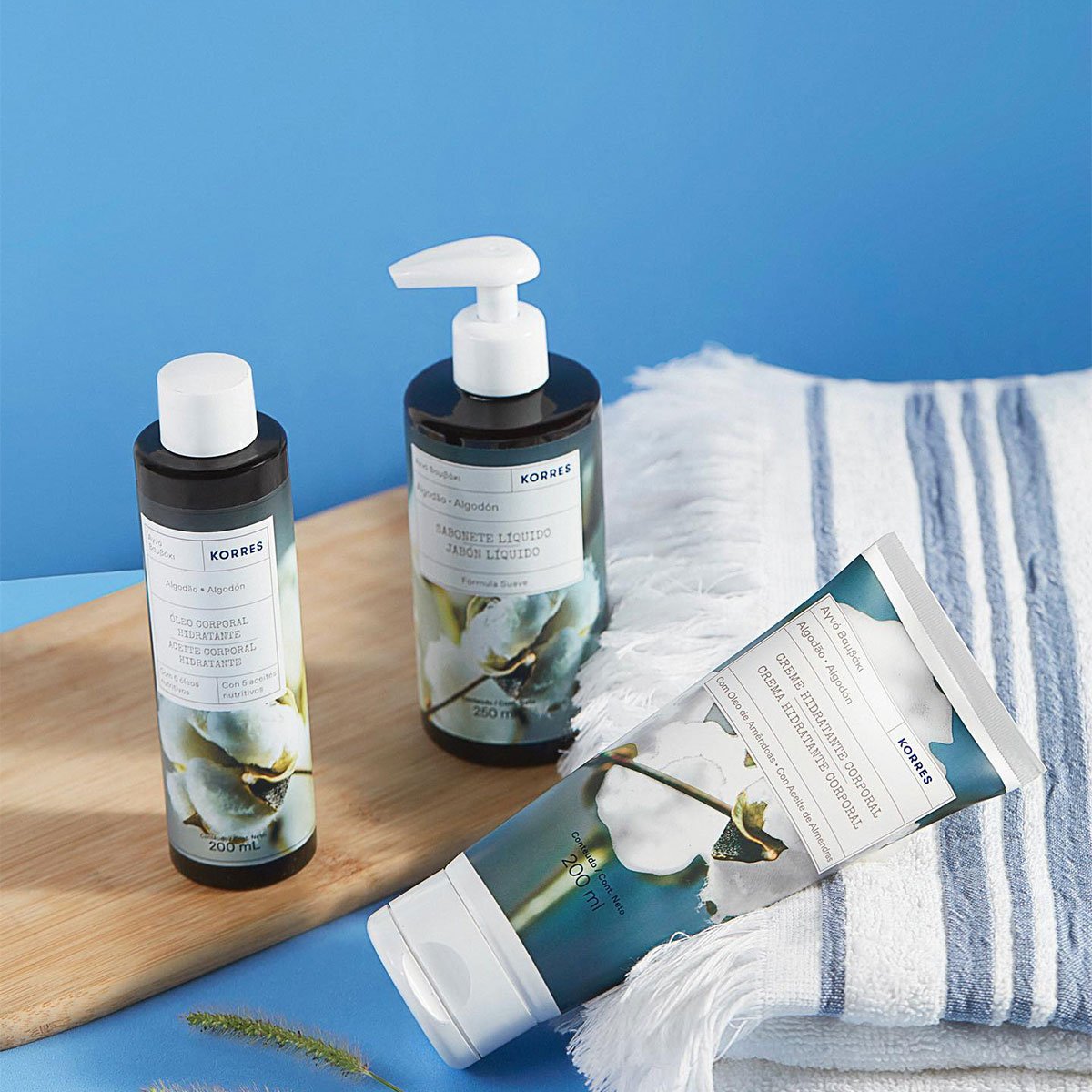 Kit Korres Algodao Puro Sabonete Hidratante Oleo Corporal (3 produtos) Multicores 5