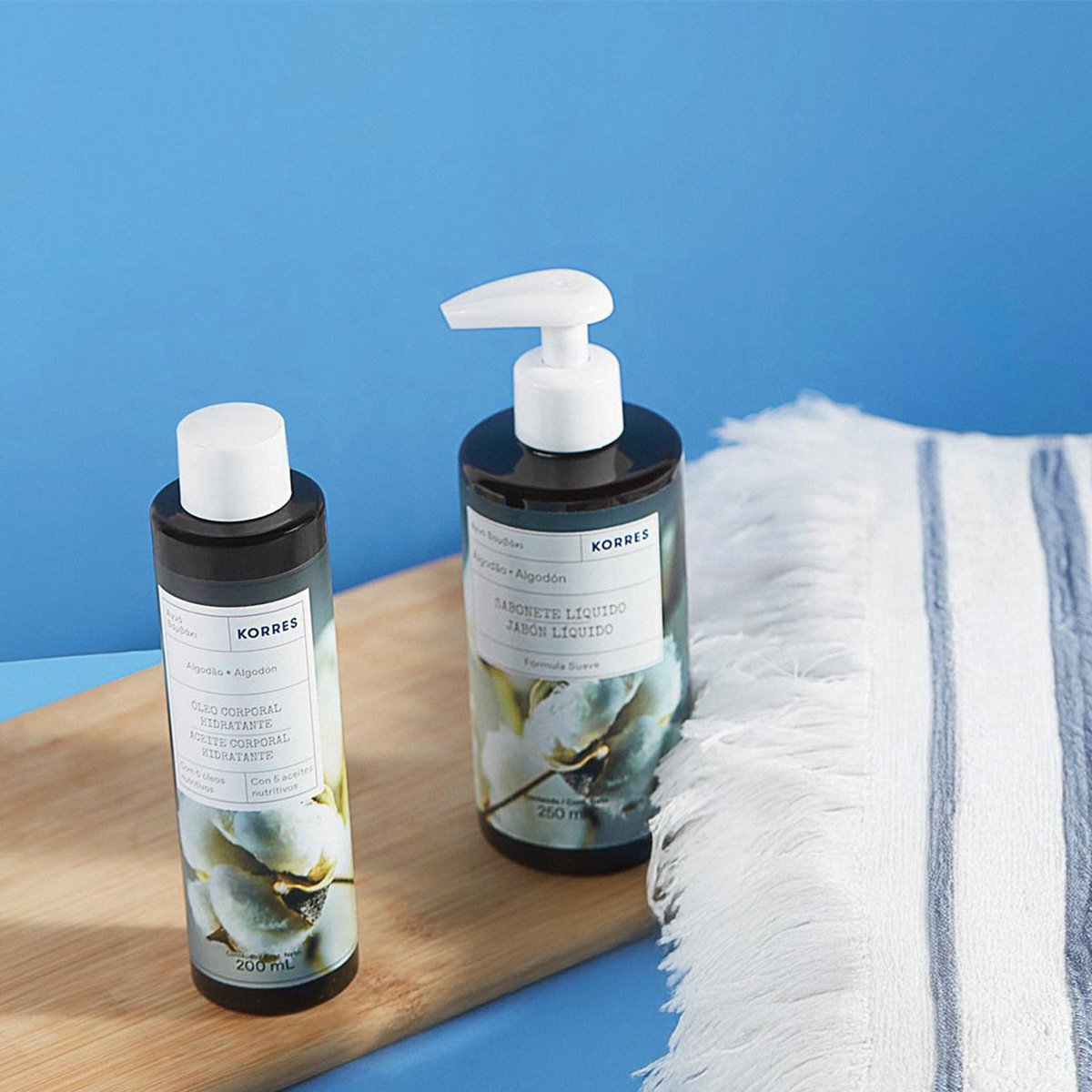 Kit Korres Algodao Puro Sabonete Oleo Corporal (2 produtos) Multicores 4