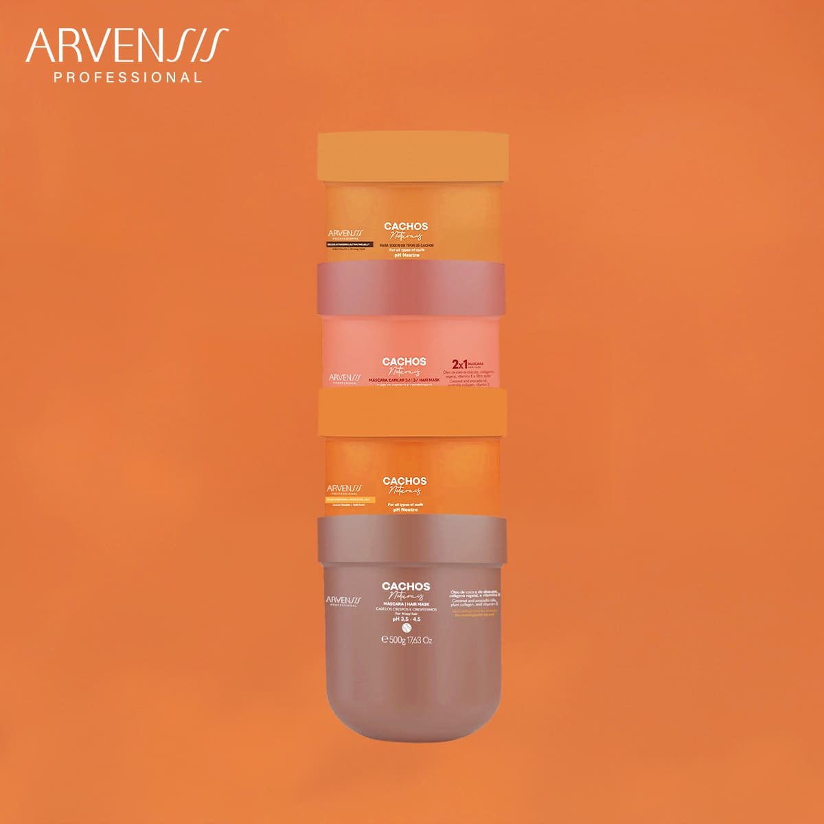 Arvensis Cachos Naturais 2x1 No Poo - Mascara Capilar 500g 500g 3