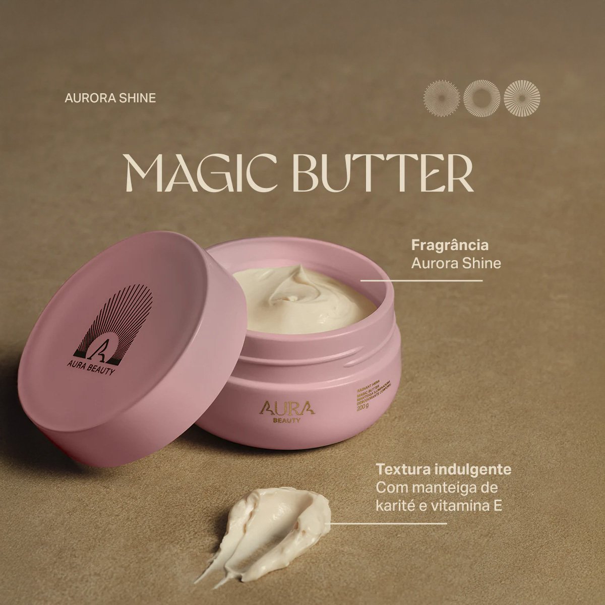 Aura Beauty Magic Butter Aurora Shine - Manteiga Iluminadora Corporal 200g 200g 3