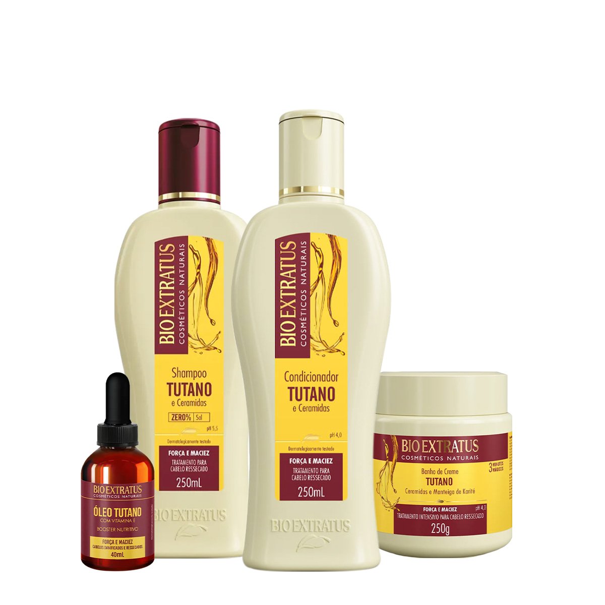 Kit Bio Extratus Tutano Vitamina E Booster Home Care Oil (4 produtos)