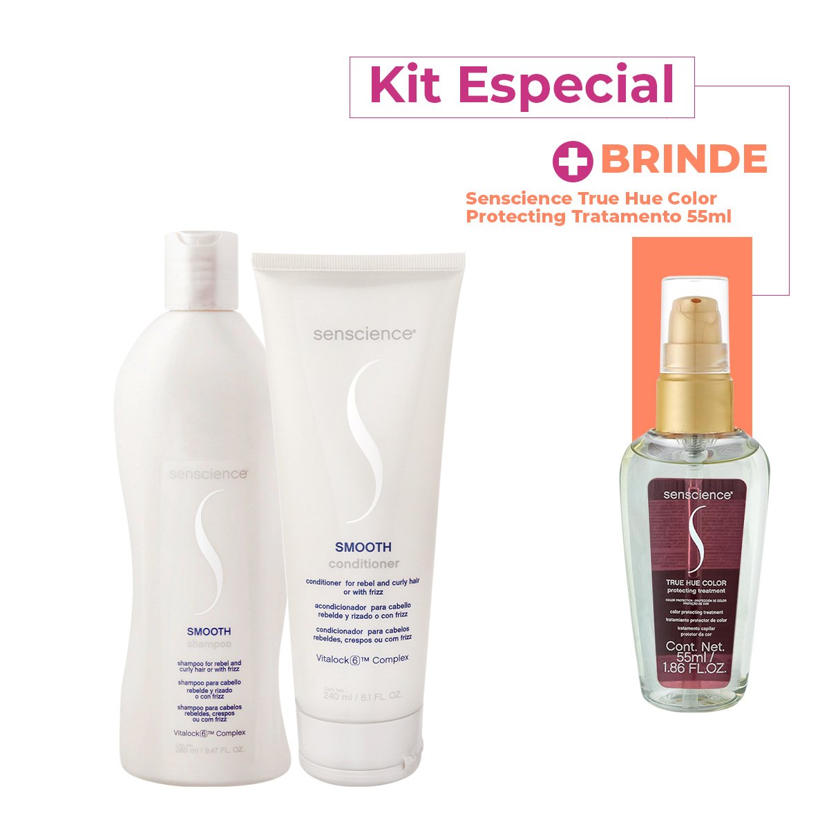 Kit Senscience Smooth True Hue Duo Serum (3 produtos)