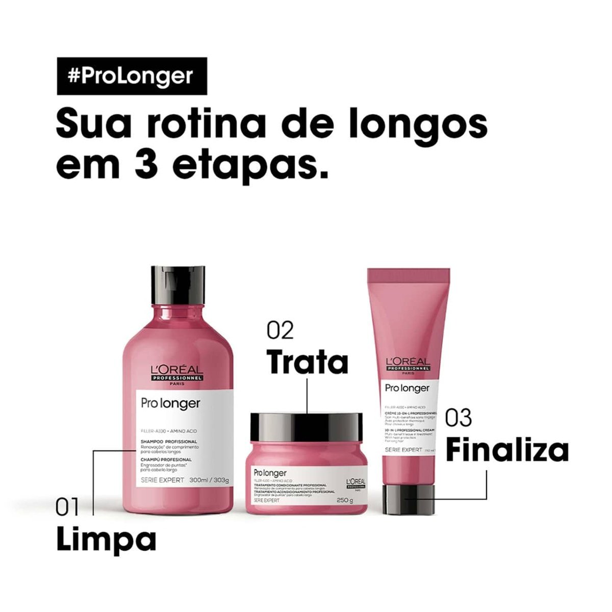 Kit LOreal Professionnel Serie Expert Pro Longer - Mascara Capilar 250g (2 unidades) ÚNICO 2