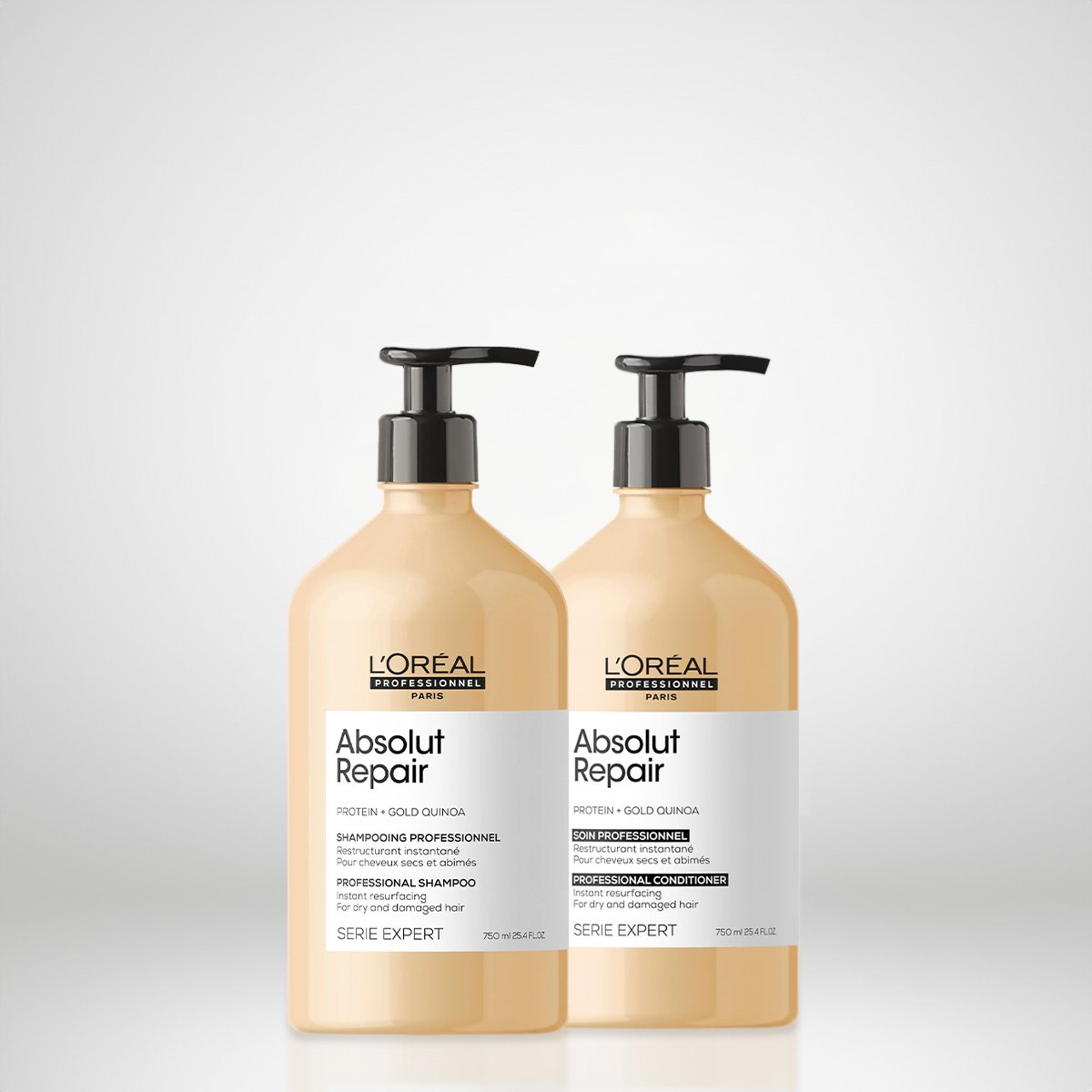 Kit LOreal Professionnel Absolut Repair Gold Quinoa Protein Shampoo Condicionador e Mascara G (3 produtos) ÚNICO 2