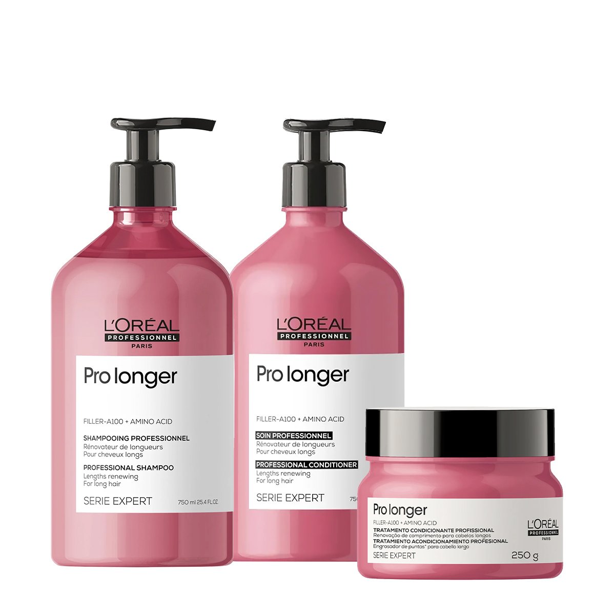 Kit LOreal Professionnel Serie Expert Pro Longer Shampoo Condicionador e Mascara (3 produtos)